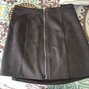 Grey zip up skirt